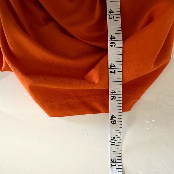 Shein Orange Ruched Bodycon Midi Dress Women’s S Trendy Vacation Party - Picture 8 of 8